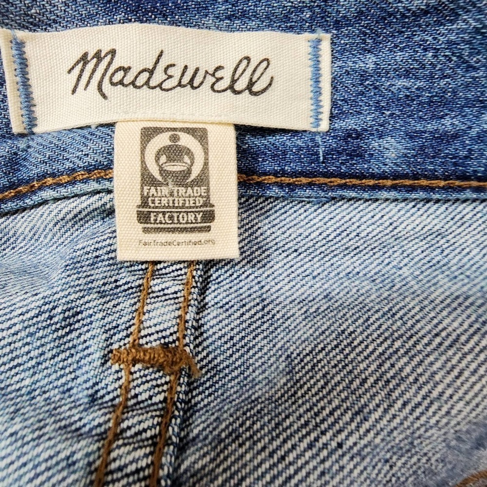 Euc Madwell Rigid Denim A-Line Mini Skirt in Lakeline Wash: Eco Edition Size 26 - Picture 4 of 11